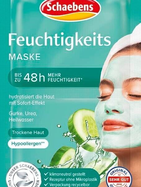 10 X 5ml Schaebens Moisturizing Mask With Aloe Vera Avocado Cucumber